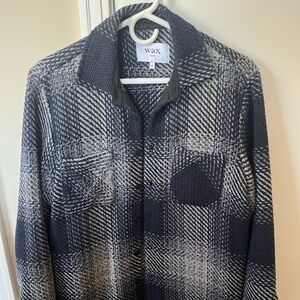 Wax London Plaid Overshirt in Blue and Gray